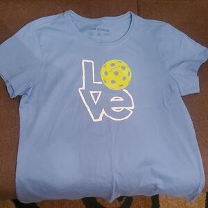 Life Is Good Blue Love Graphic Tee women size XL